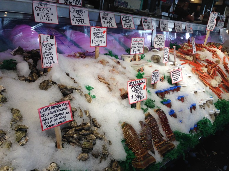 Some of the fish offered at Pike's Place Market in downtown Seattle.