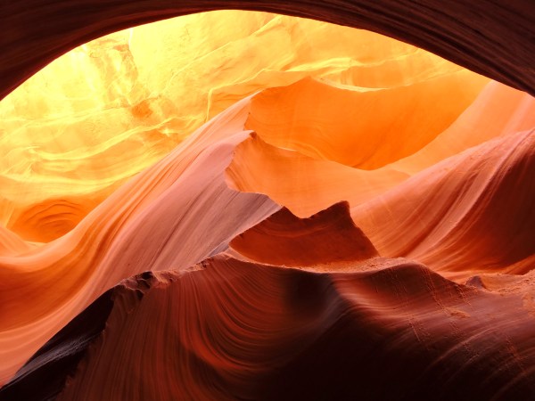 View within the Lower Antelope Canyon in Page, AZ.