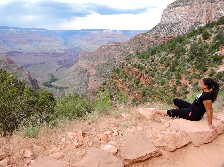 The view from close to two miles down into the Grand Canyon, Arizona.