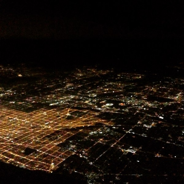 View from above looking over Minneapolis/St. Paul, Minnesota.