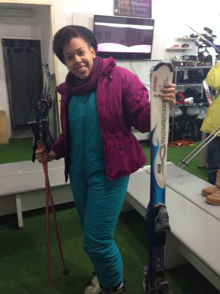 Modeling my new ski outfit